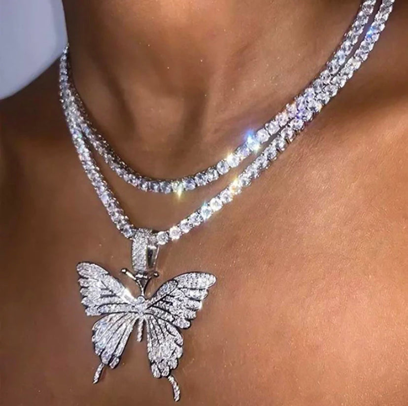 Butterfly Tennis Necklace