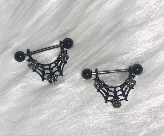 Spiderweb Nipple Ring